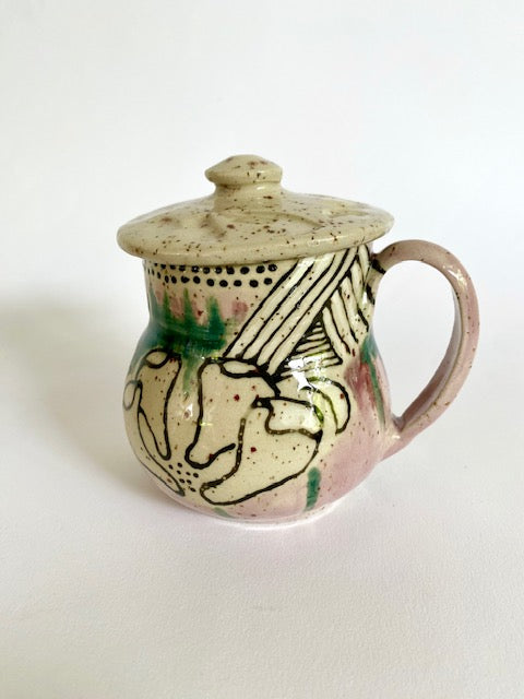 Tasse Ikat mit Deckel