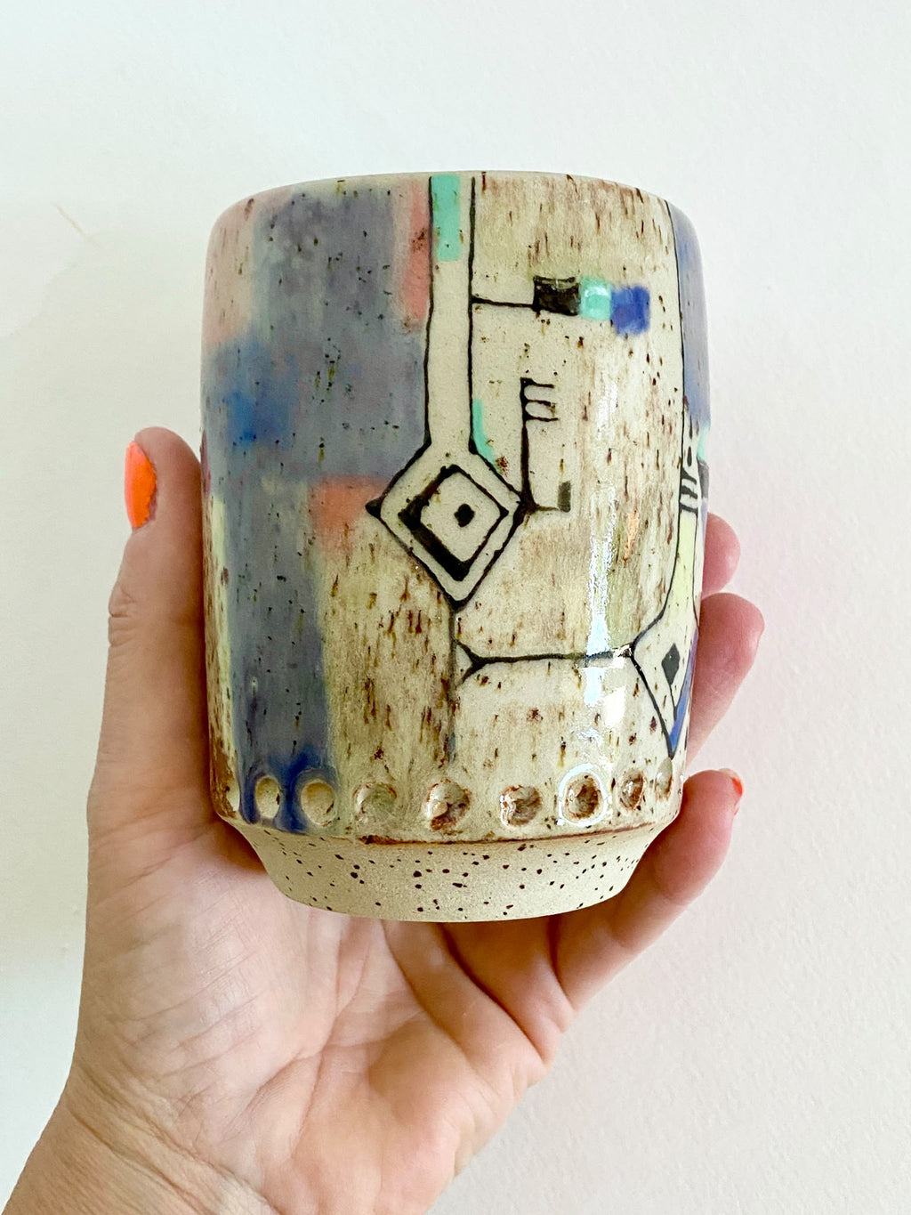 Becher Marokko blau / gelb / türkis