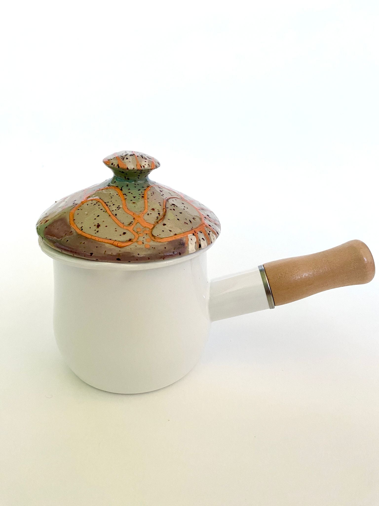 Milchtöpfchen mit Keramikdeckel orange