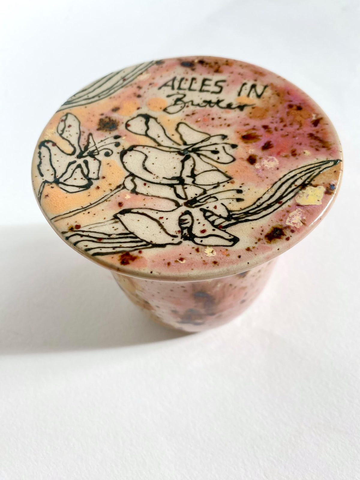 Blumige Französische Butterdose "Alles in Butter"