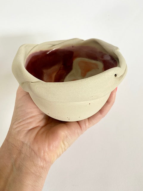 Schälchen dunkelrot / weiß /apricot