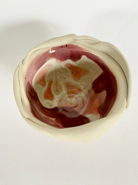 Schälchen dunkelrot / weiß /apricot