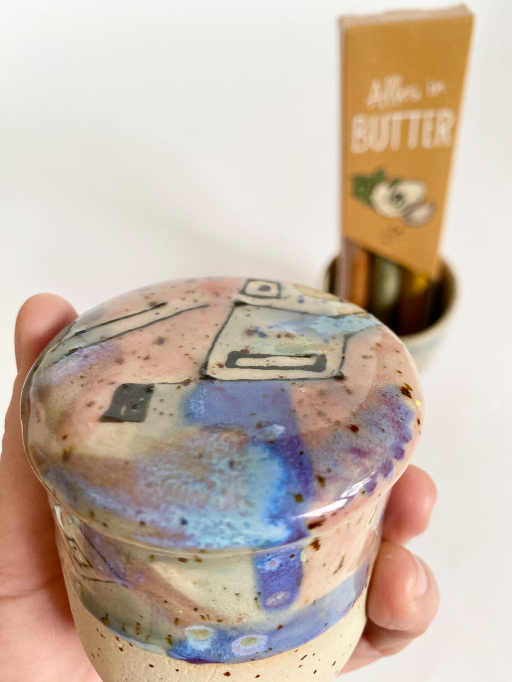 Französische Butterdose Farbverlauf