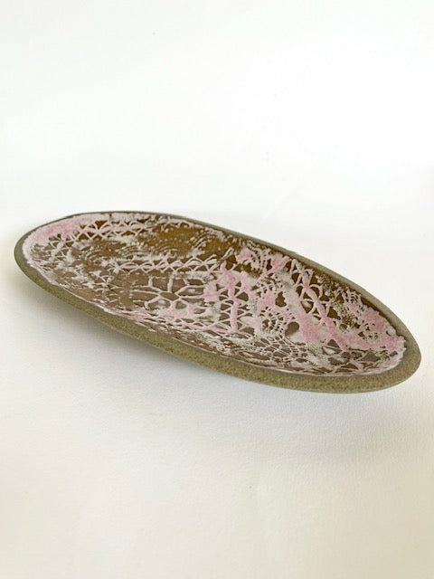 Schale oval - grauer Ton
