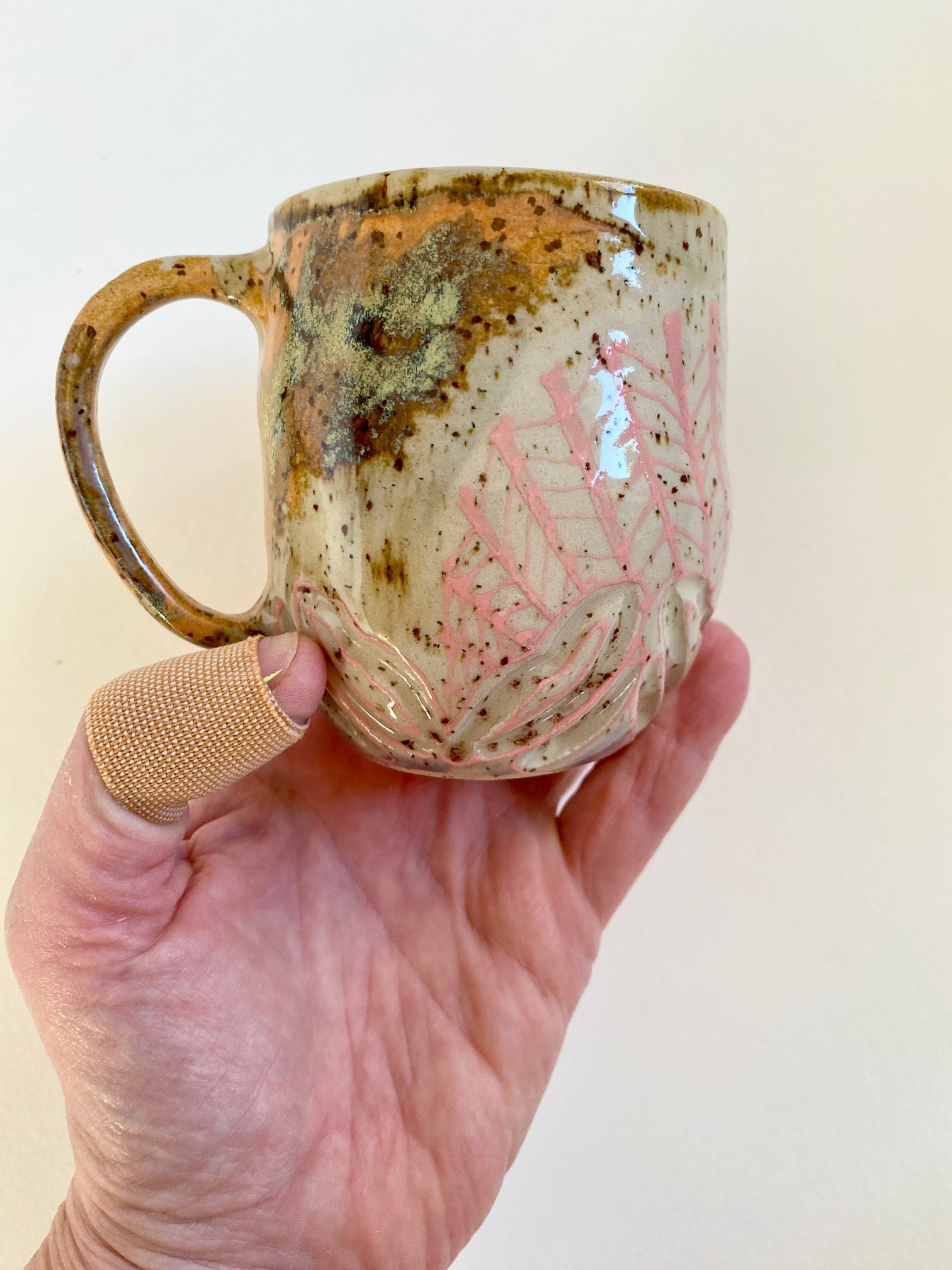 Tasse Fischgrätenmuster  orange / mint / bronze / rosa / lila