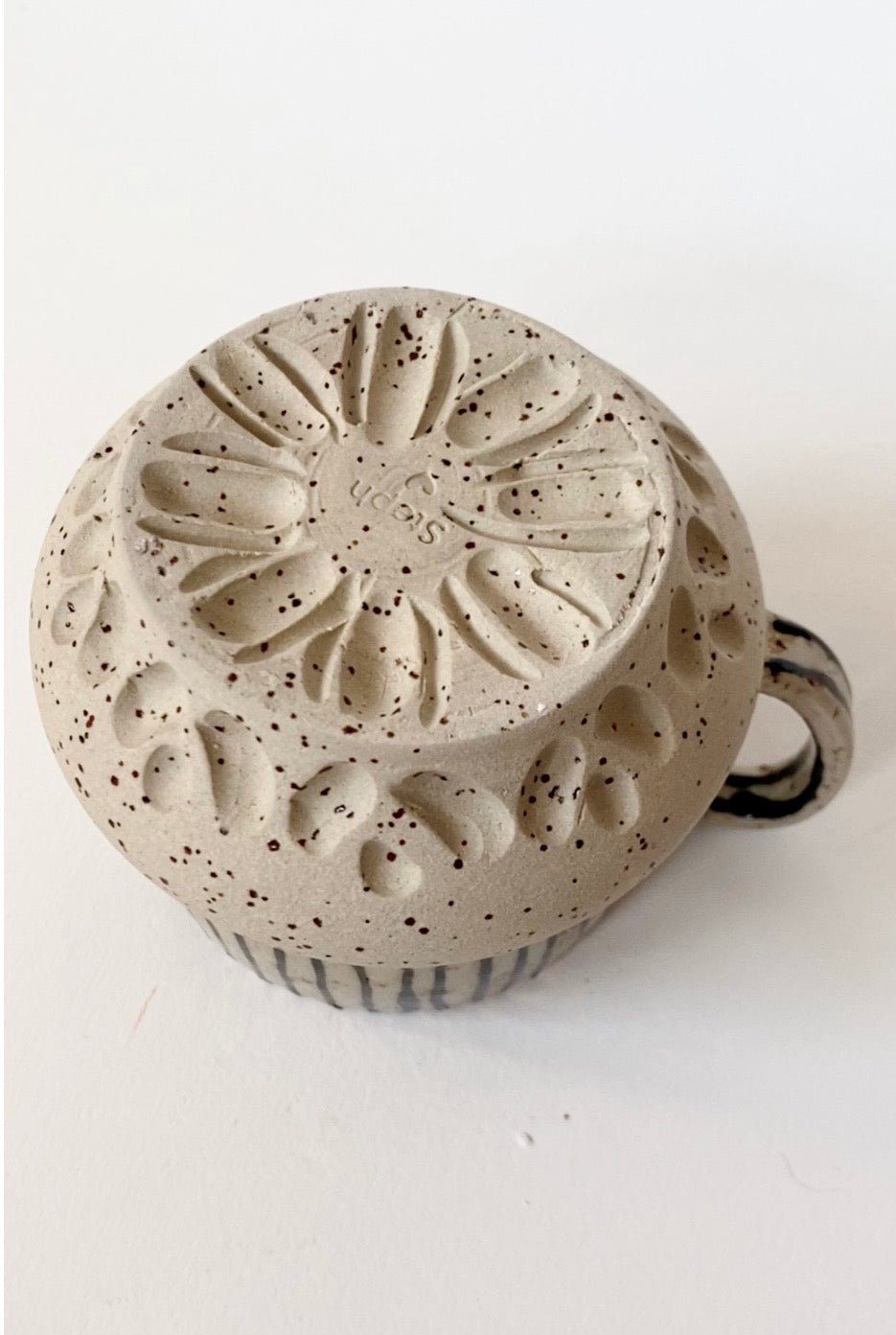 Tasse "Streifen" rosa / schwarz / natur