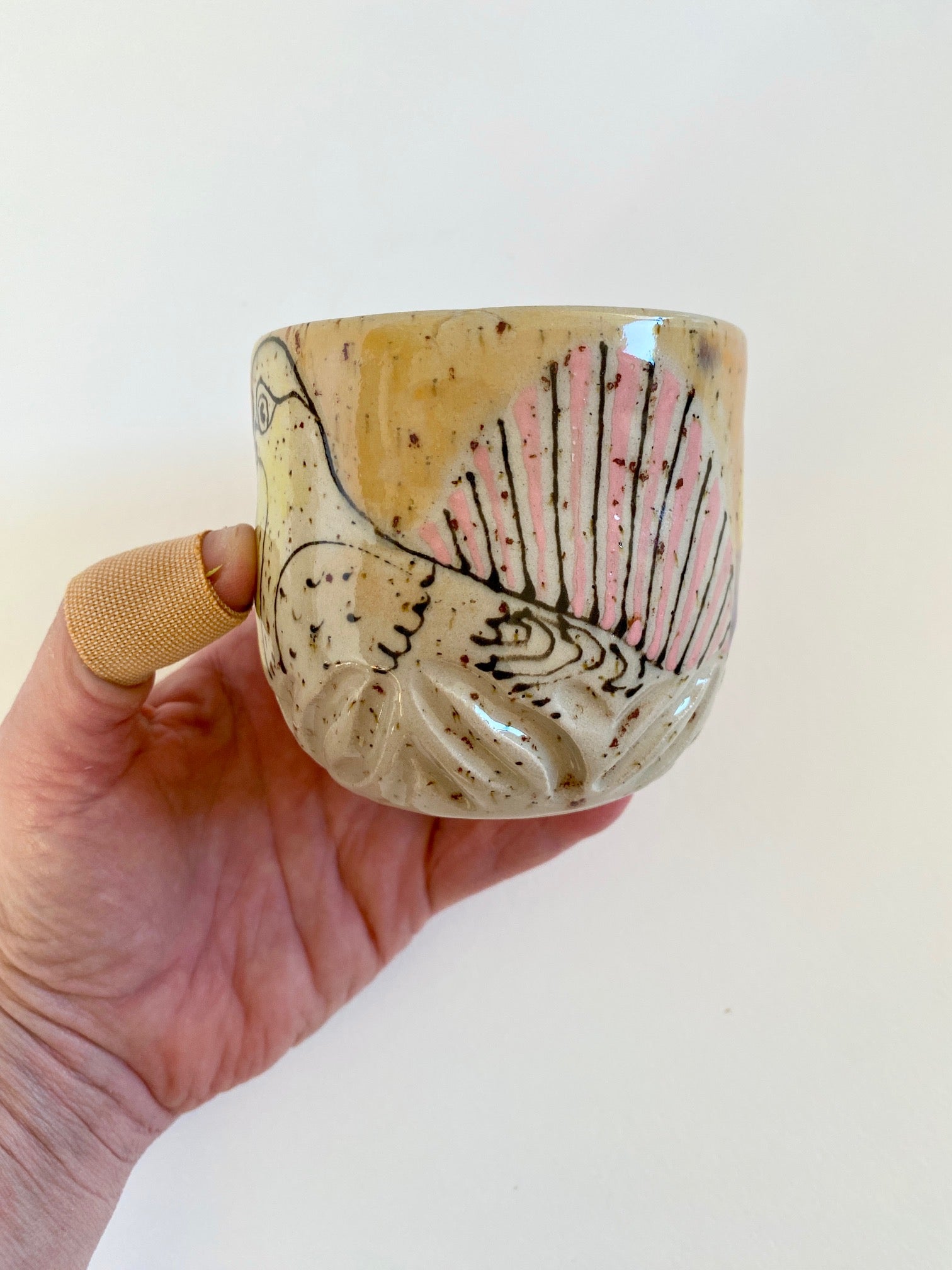 Tasse Taube gelb Geschwistertasse  - Respect the locals