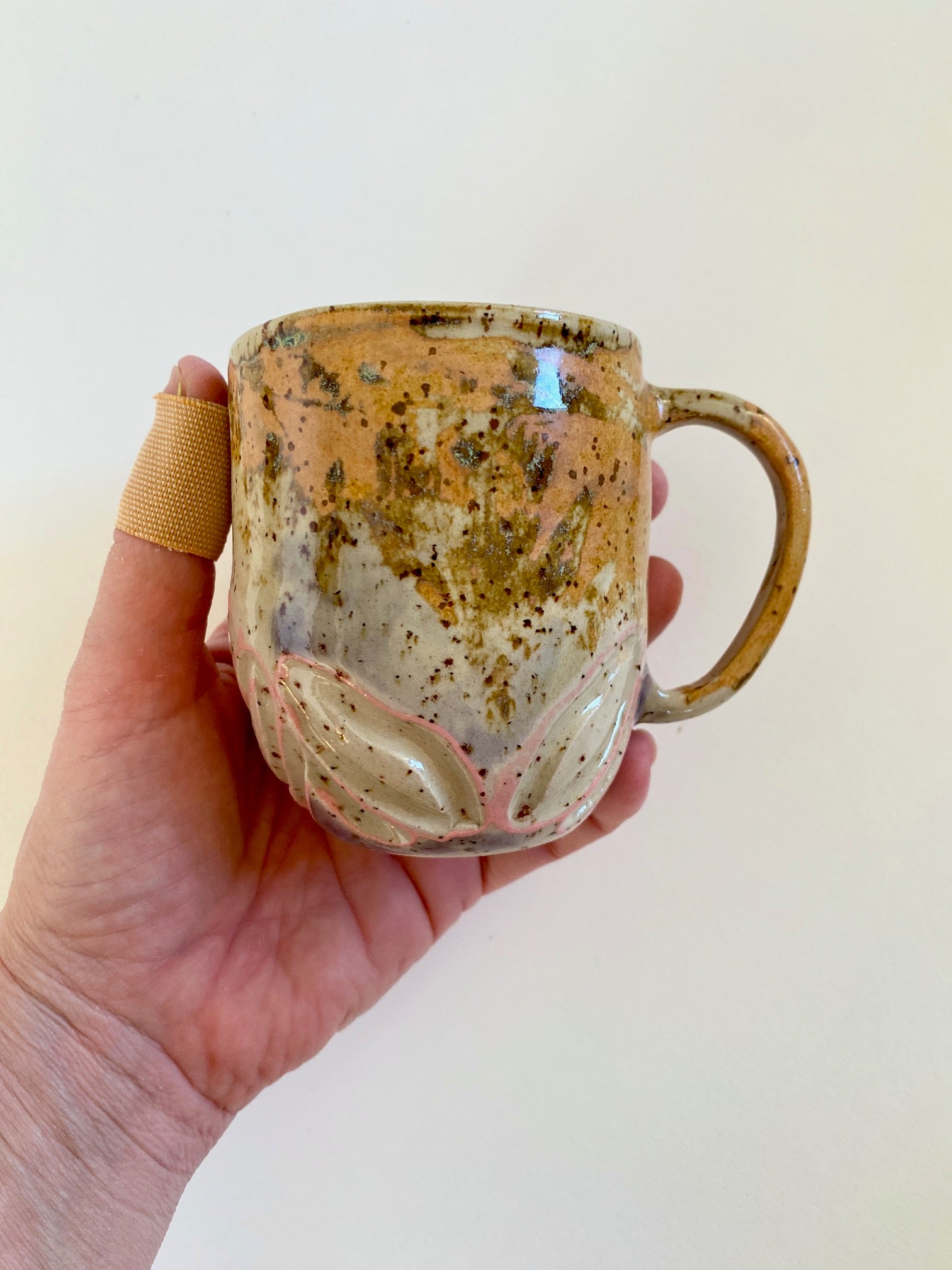 Tasse Fischgrätenmuster  orange / mint / bronze / rosa / lila