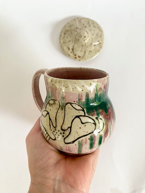 Tasse Ikat mit Deckel